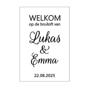 Stickers | Welkomstbord (staand)