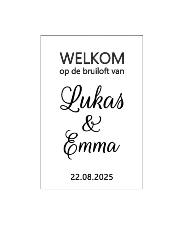 Stickers | Welkomstbord (staand)