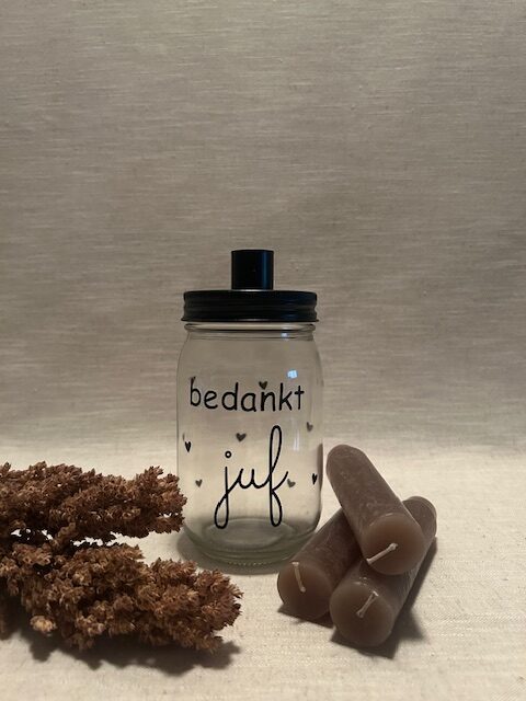 Potje met kaarsen | Bedankt juf