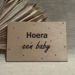 Houten kaart | Hoera een baby