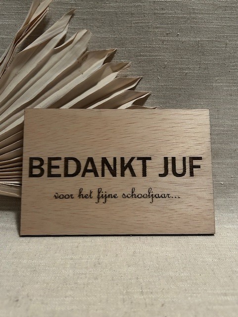 Houten kaart | Bedankt juf