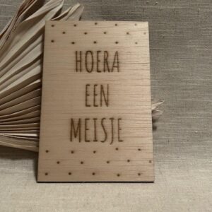 Houten kaart | Hoera een meisje