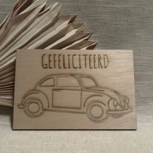 Houten kaart | Gefeliciteerd - kever