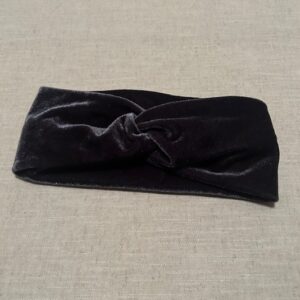 Hoofdband twist velours grijs