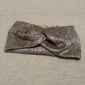 Hoofdband twist velours taupe