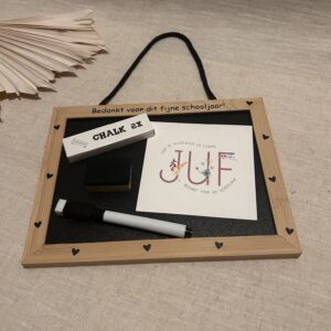 Krijt & white boardje met accessoires