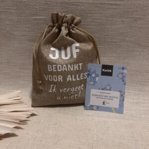 Jute zakje met zaadjes - Juf